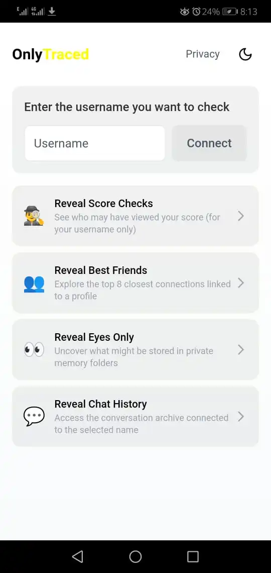 Screenshot Of OnlyTraced Download